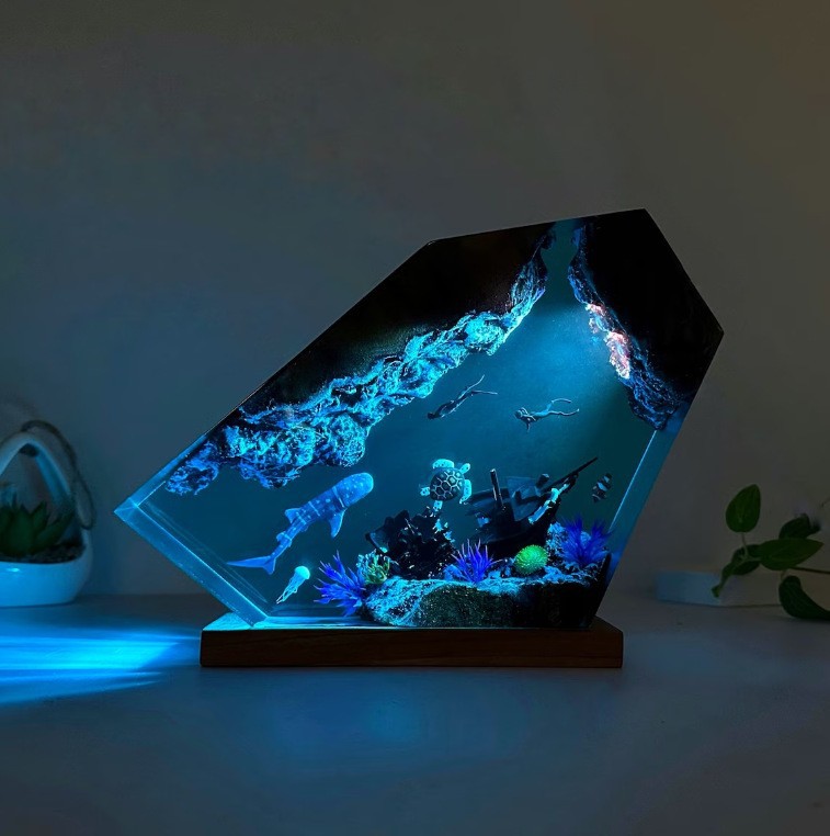 Celestial Ocean Resin Lamp