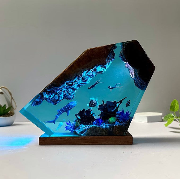 Celestial Ocean Resin Lamp