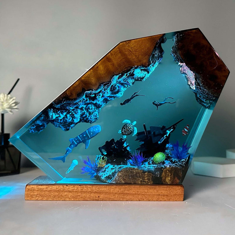 Celestial Ocean Resin Lamp