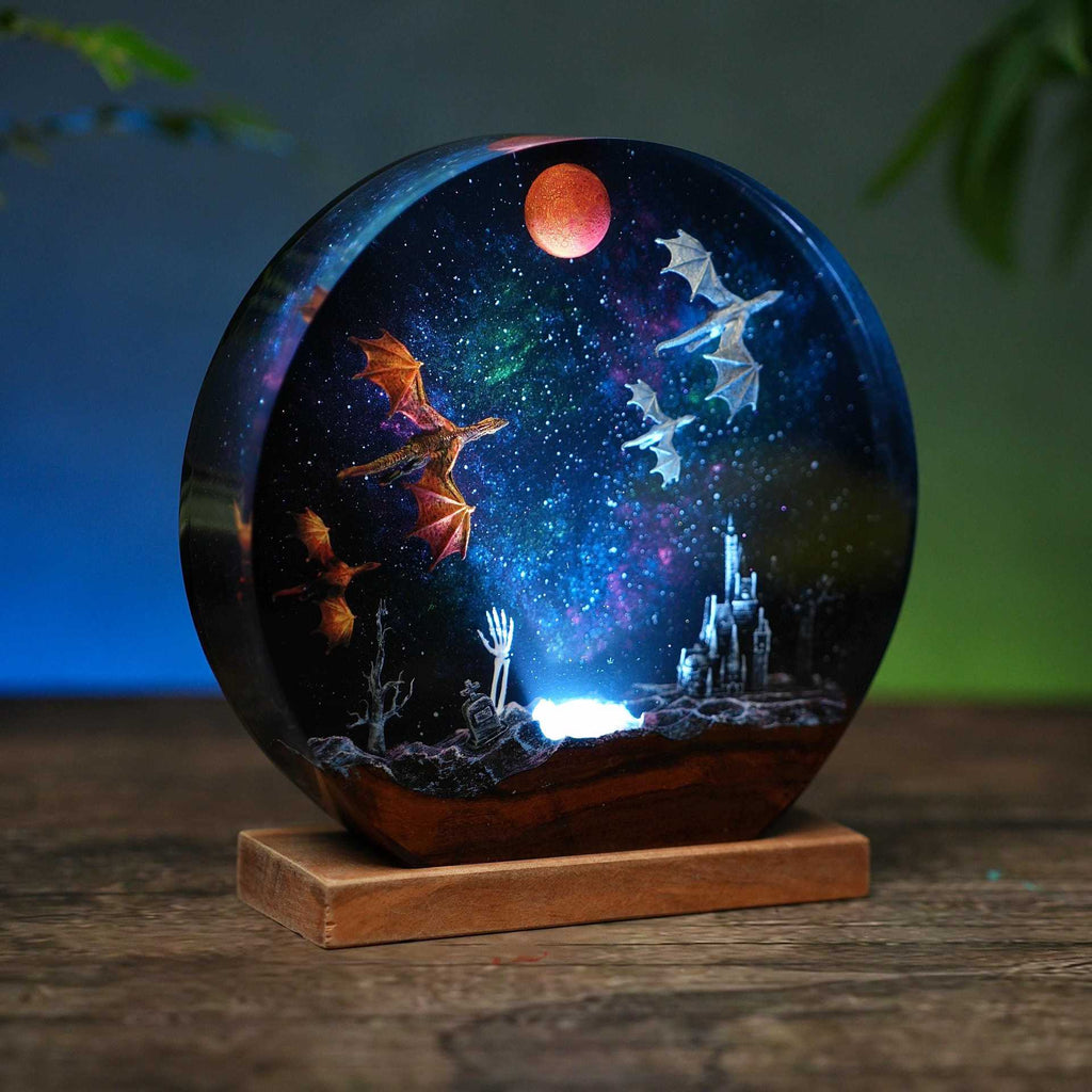 Dragon Ascension Resin Lamp