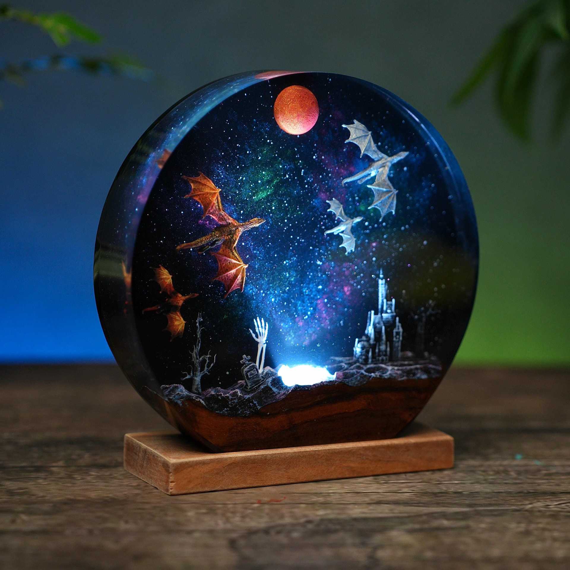 Dragon Ascension Resin Lamp